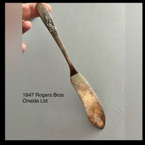 Vintage Oneida 1847 Rogers Bros Stainless Flat Butter Knife – Floral Pattern